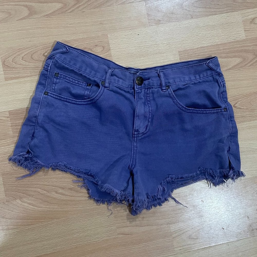 Free People Cut Off Dark Purple Shorts (28)
